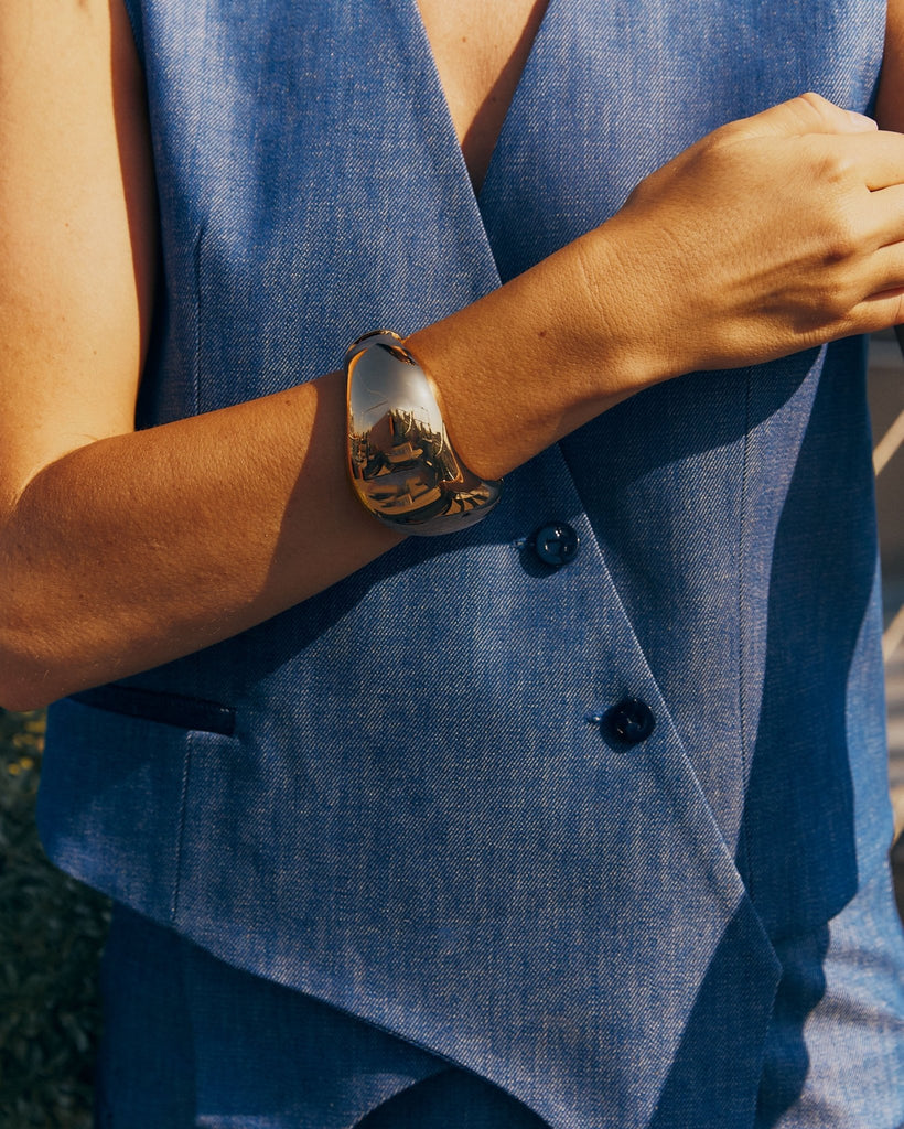 Sleeveless denim jacket - denim luxe