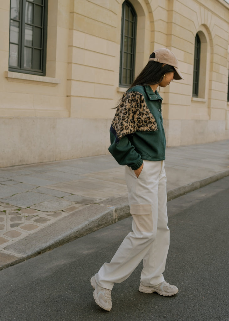 sweatshirt femme vert leopard - Barje Paris